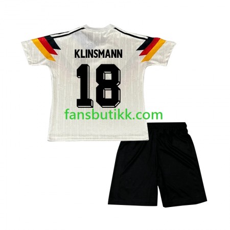 Fotballdrakt Tyskland Klinsmann 18 Barn Retro Hjemmetrøye 1990 Kortermet